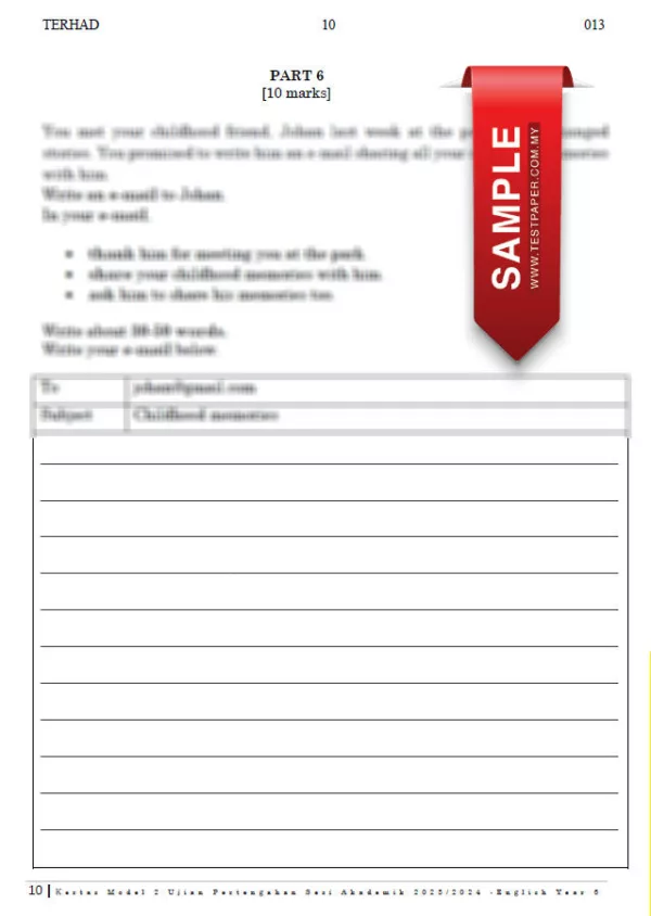 Download Soalan Ujian UPSA Bahasa Inggeris Bab 2 Tahun 6 yang Effective - Image 4