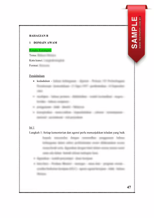 Soalan Ulangkaji BM Kertas 1 Bahagian A dan B SPM 2023