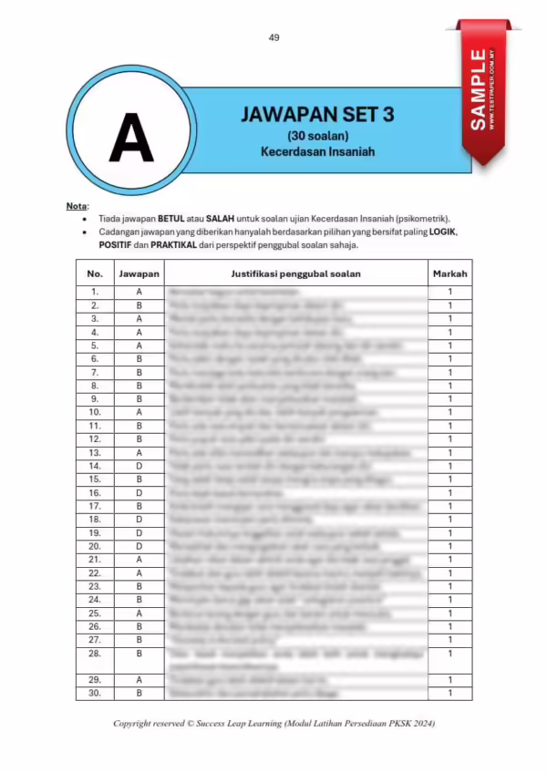 Soalan Latihan PKSK Tingkatan 3 2024-2025