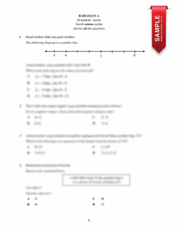 Soalan UASA Matematik Tingkatan 1 2024